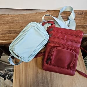 2 Bag Crossbody Special in Baby Blue and Red